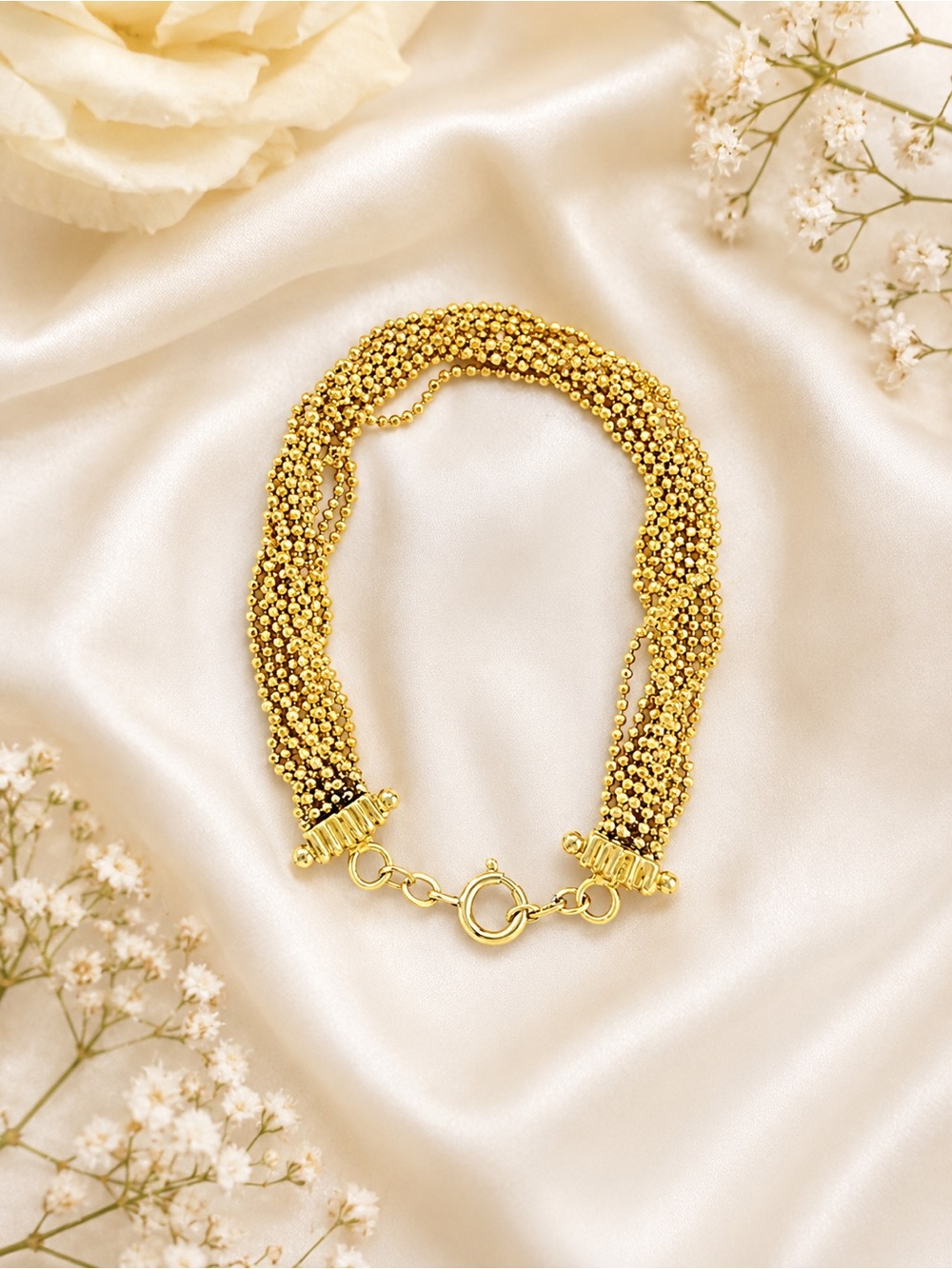 Rare Signed Sorrelli Multi Strand Gold Tone Bracelet 12K GF Clasp Retired